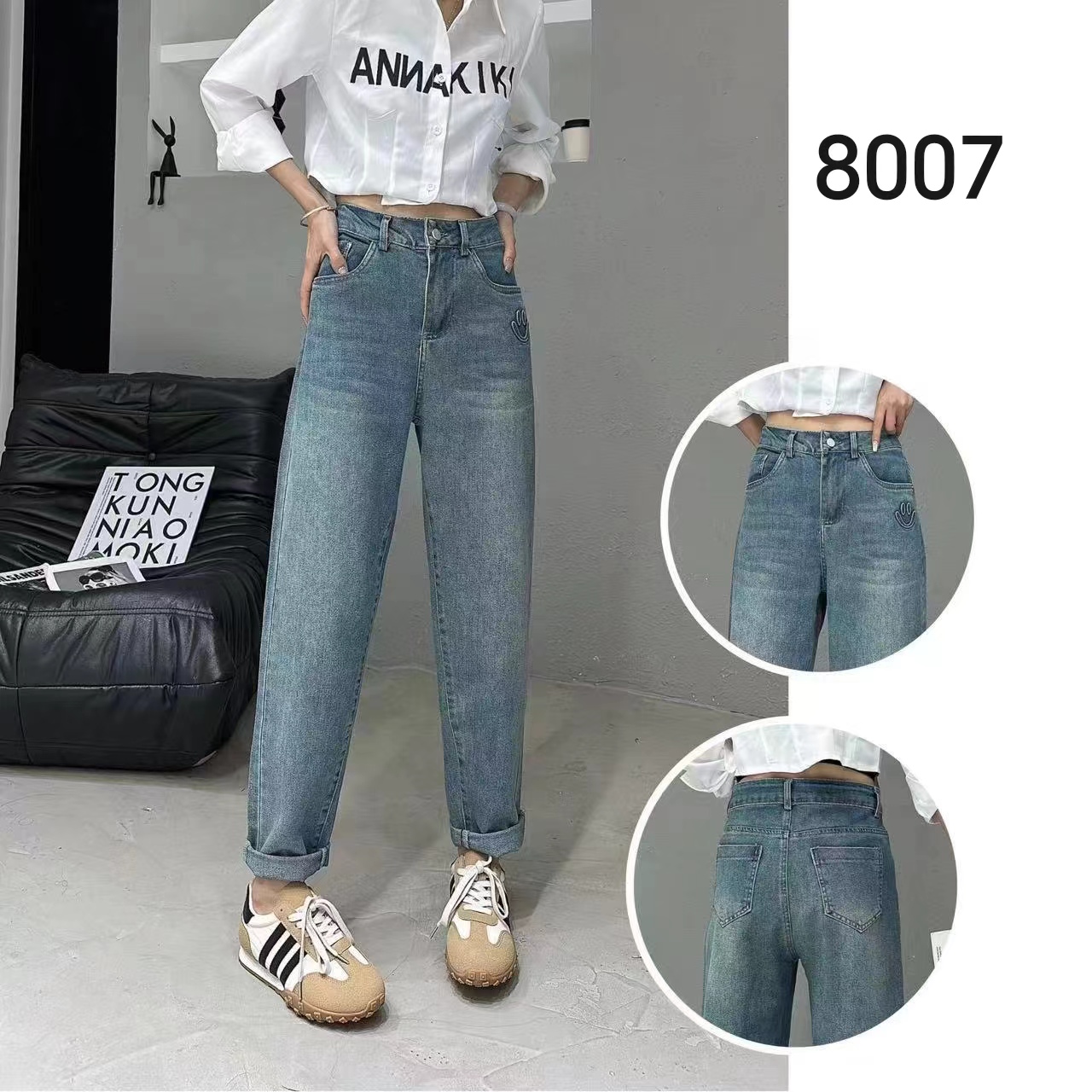 8007九分萝卜牛仔裤