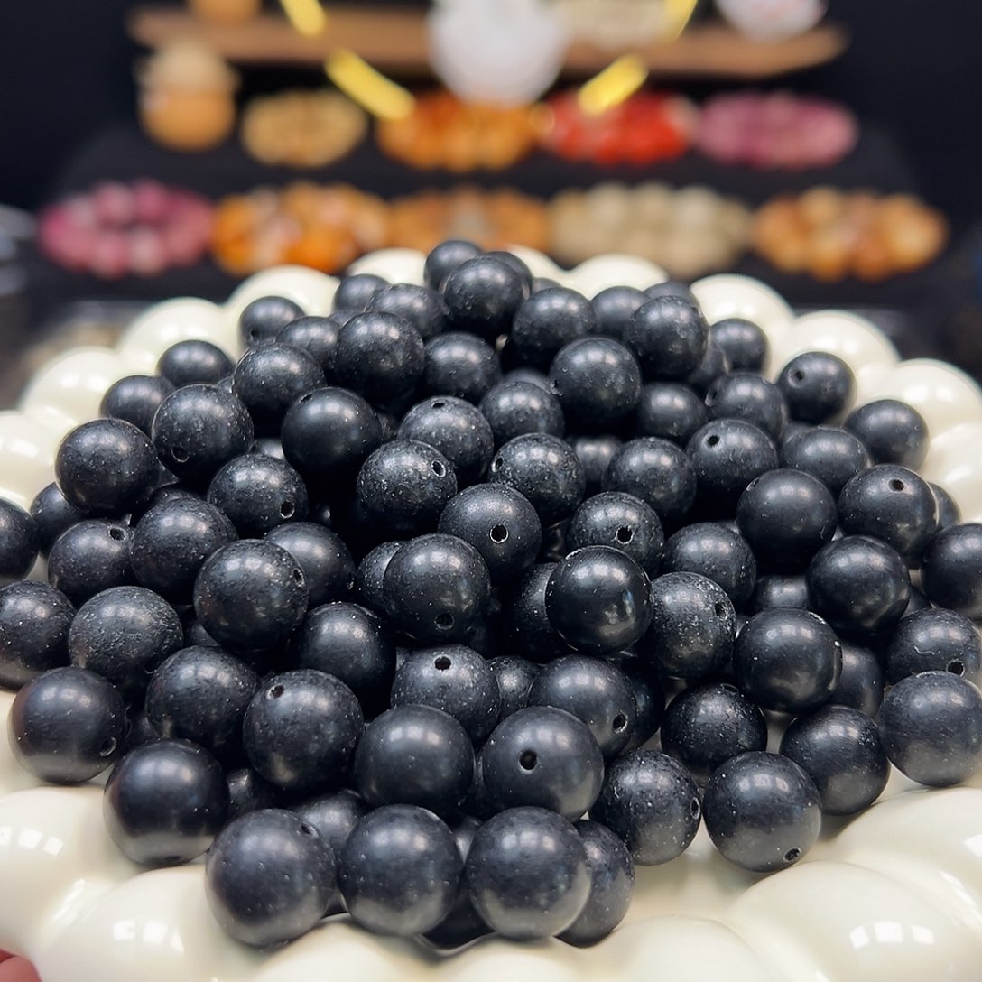 手串菩提根/象牙果卡12黑金圆150颗