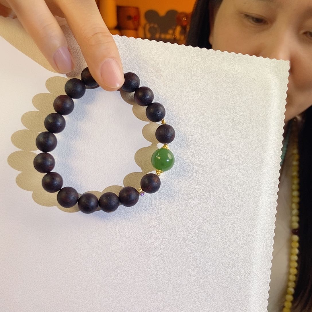 18K金镶嵌手链和田玉