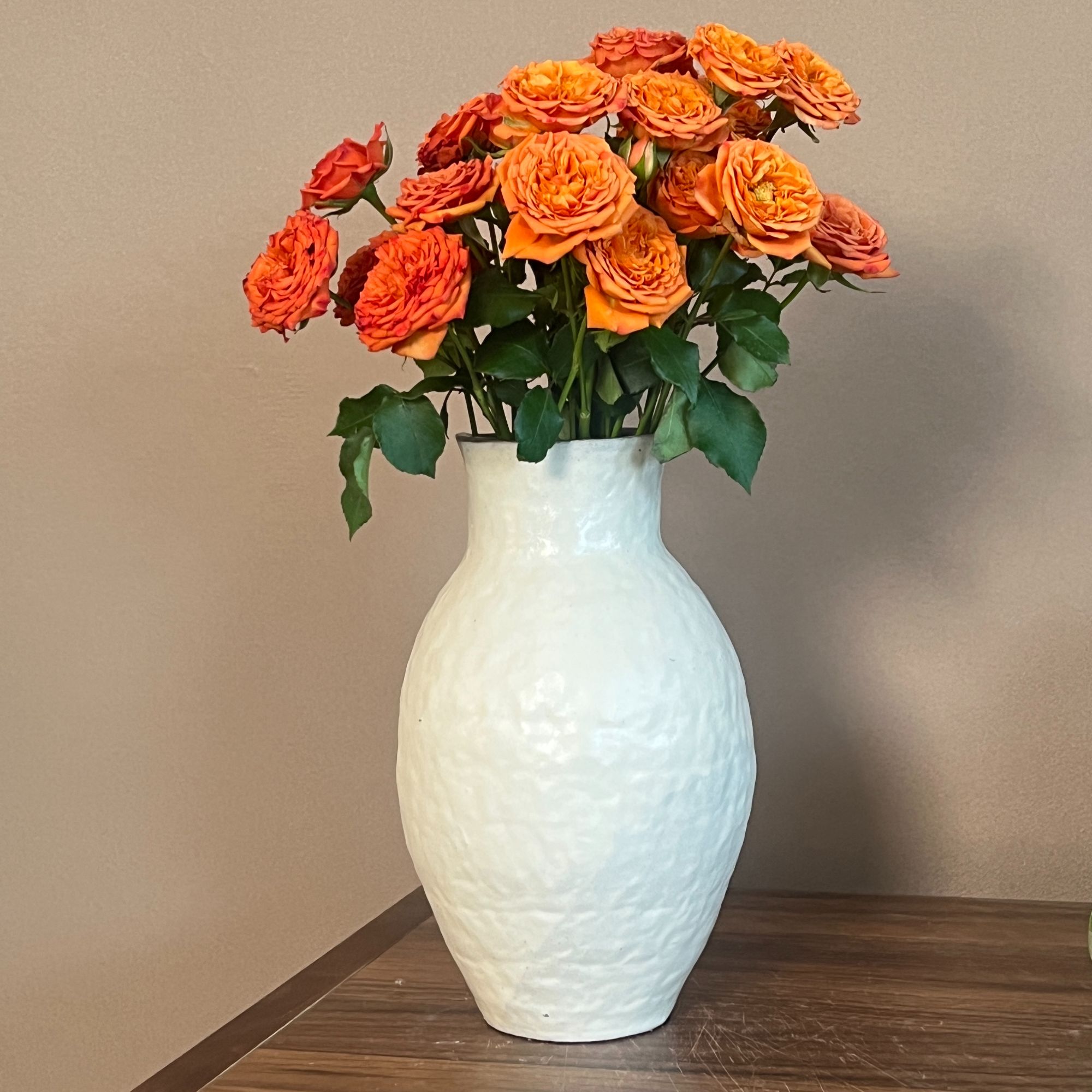 景德镇手绘艺术感花瓶大号（素白保龄球高27cm 口9cm）