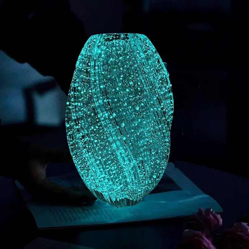 【花伴水】夜光麦芽糖花瓶简约轻奢透明玻璃花瓶摆件商品图