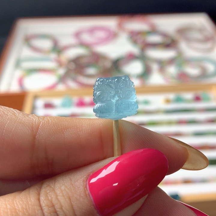 手链未镶嵌碧玺蓝色醒狮