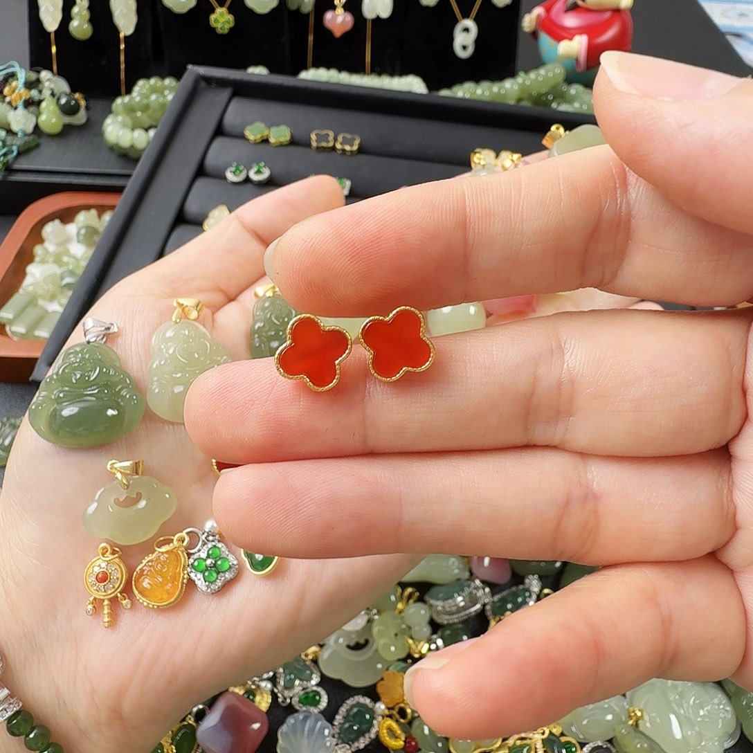 玛瑙/玉髓银S925镶嵌颈饰