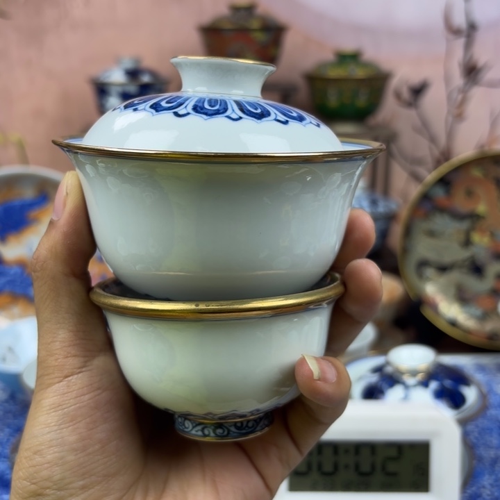 是***呀盖碗陶景德镇手工手绘陶瓷