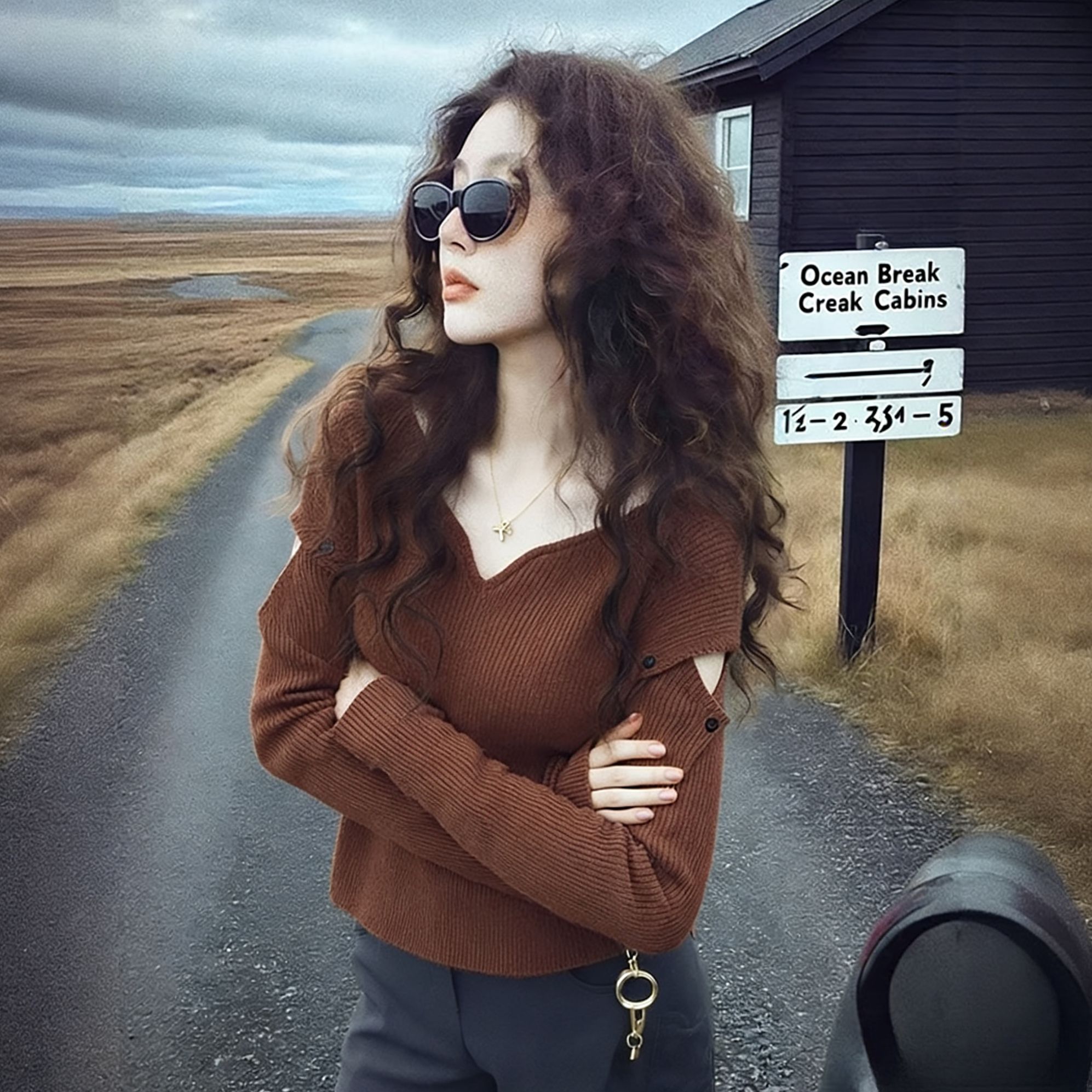 冬季韩里韩气穿搭轻奢高级感巨好看洋气减龄小众不撞款红色针织衫