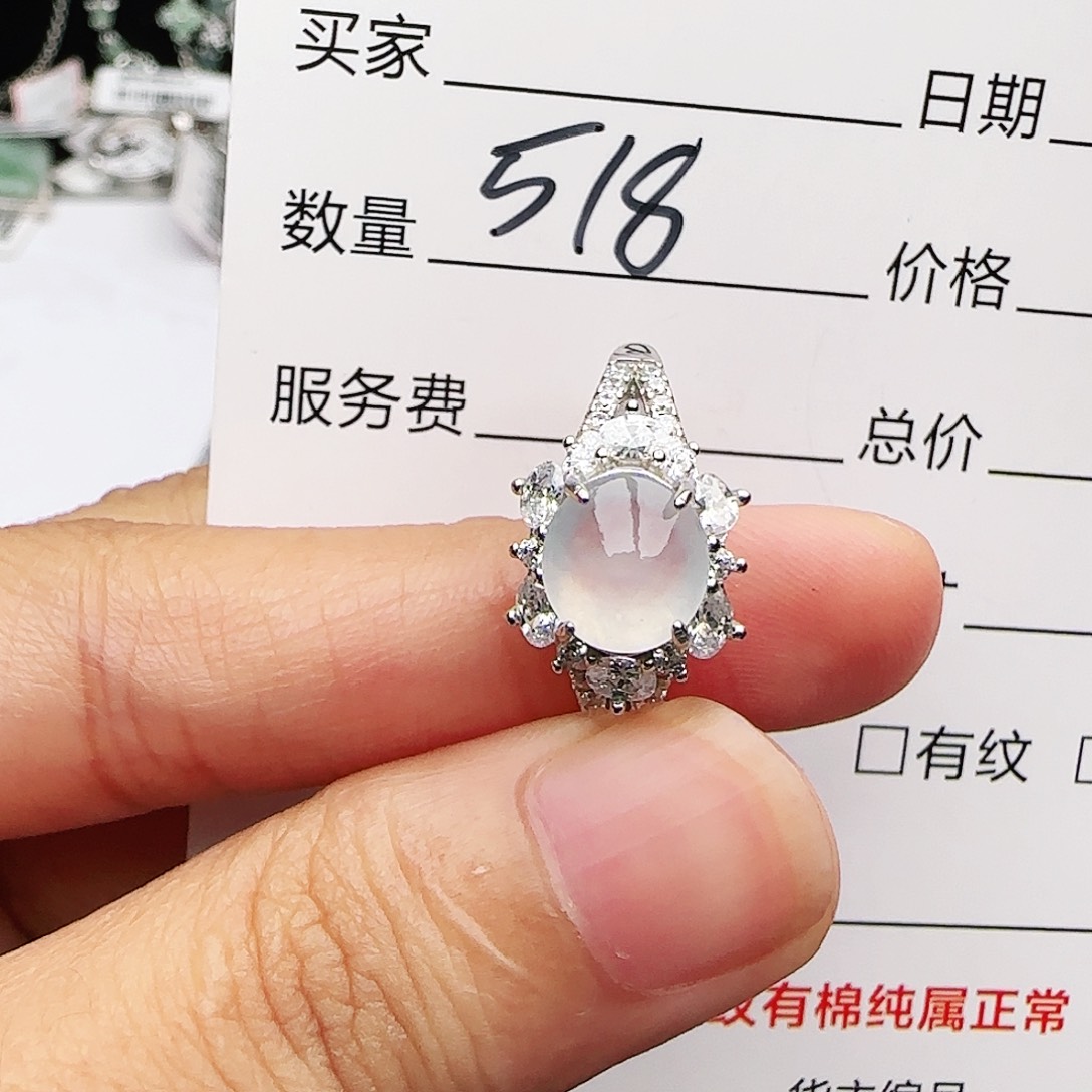 银S925镶嵌戒指翡翠戒指