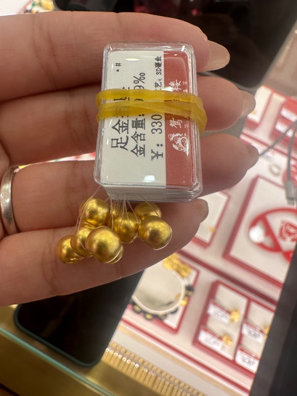 时尚足金999转运珠卡6