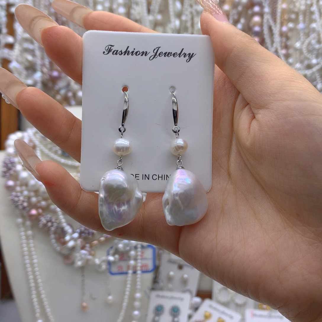 合金淡水珍珠耳饰项链