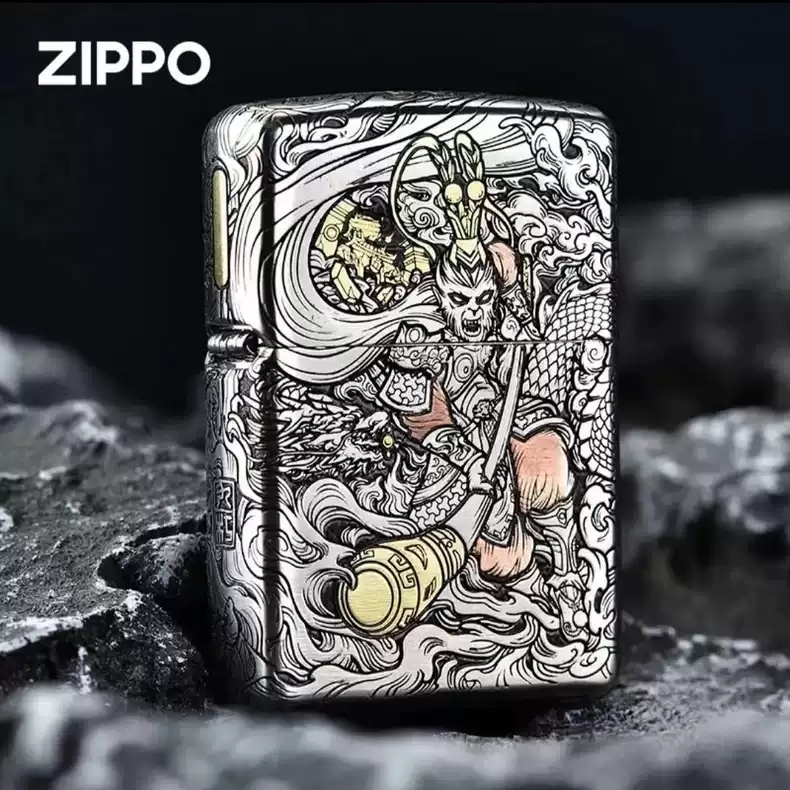 ZIPPO/之宝打火机齐天大圣错金银-工艺套壳钢机孙悟空 精美礼盒
