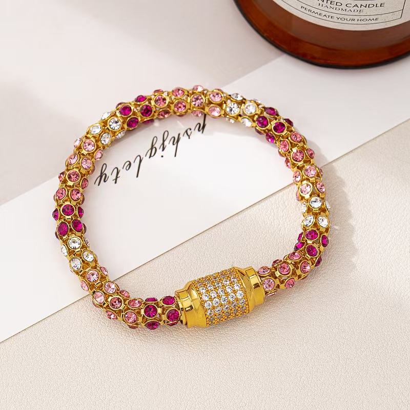 铜合金手链 海洋生物金色欧美风五彩闪彩时尚串珠5719