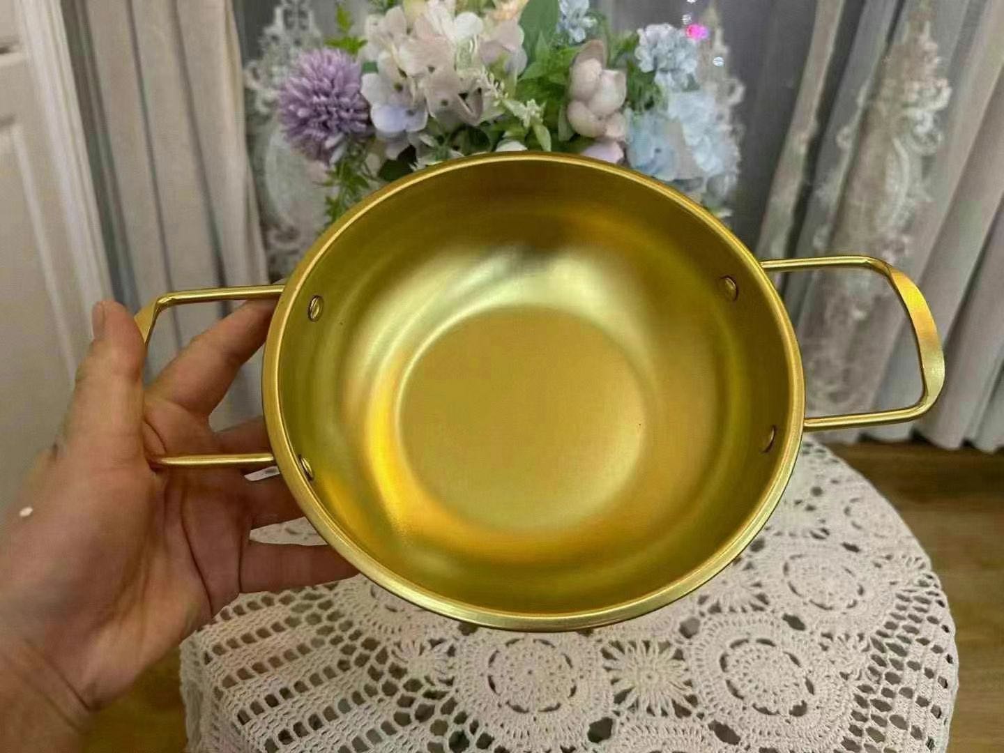 （hasoy新疆包邮）简约电磁炉干锅可用金色