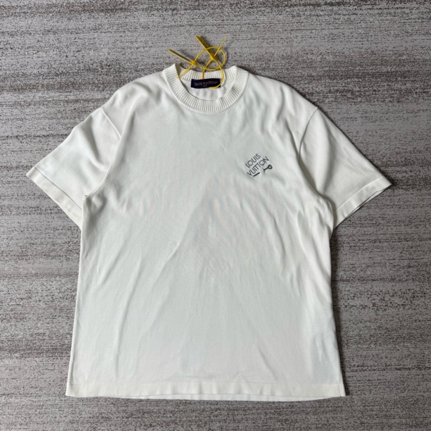 99新 LouisVuitton/路易威登 别针Logo印花圆领短袖/L码#5829