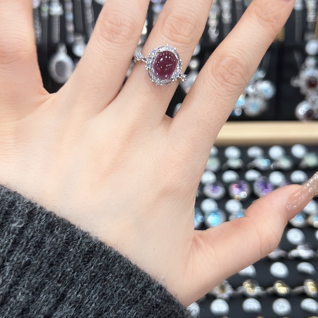 紫晶戒指银S925镶嵌戒指