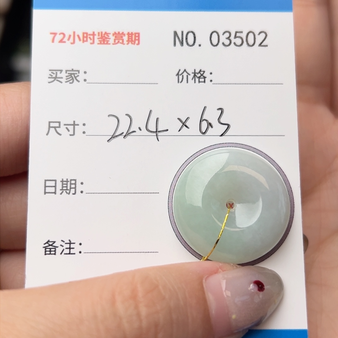 翡翠颈饰未镶嵌平安扣3502