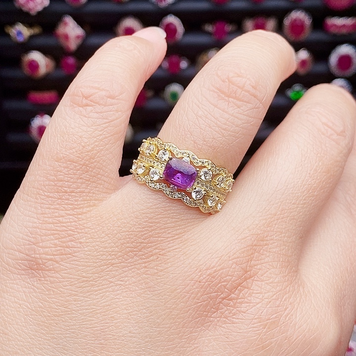 戒指银S925镶嵌蓝宝石