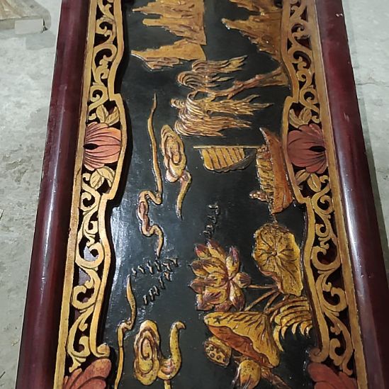 ：***！香榧木手工人物木雕花板