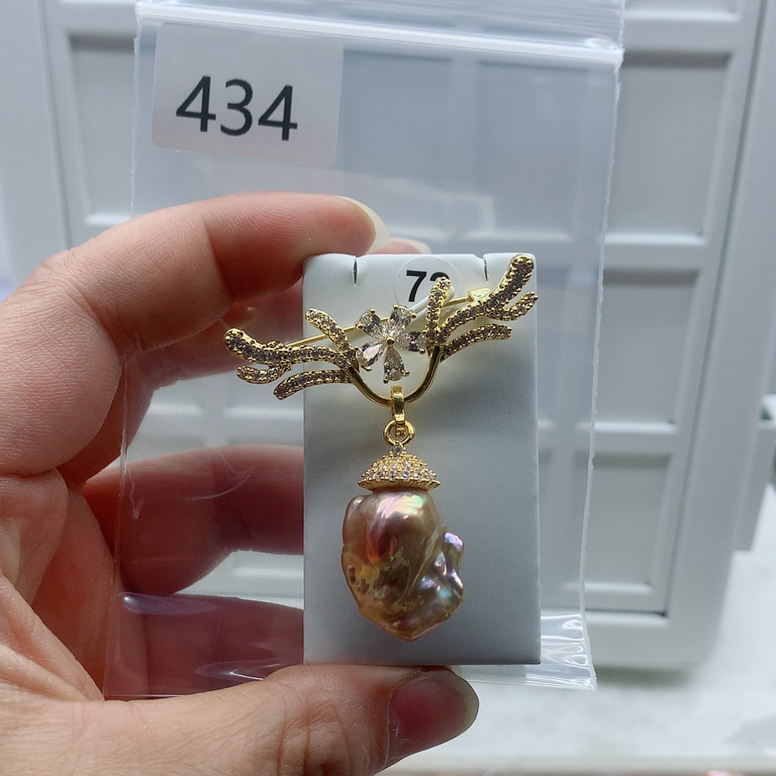 合金淡水珍珠吊坠(不含链)