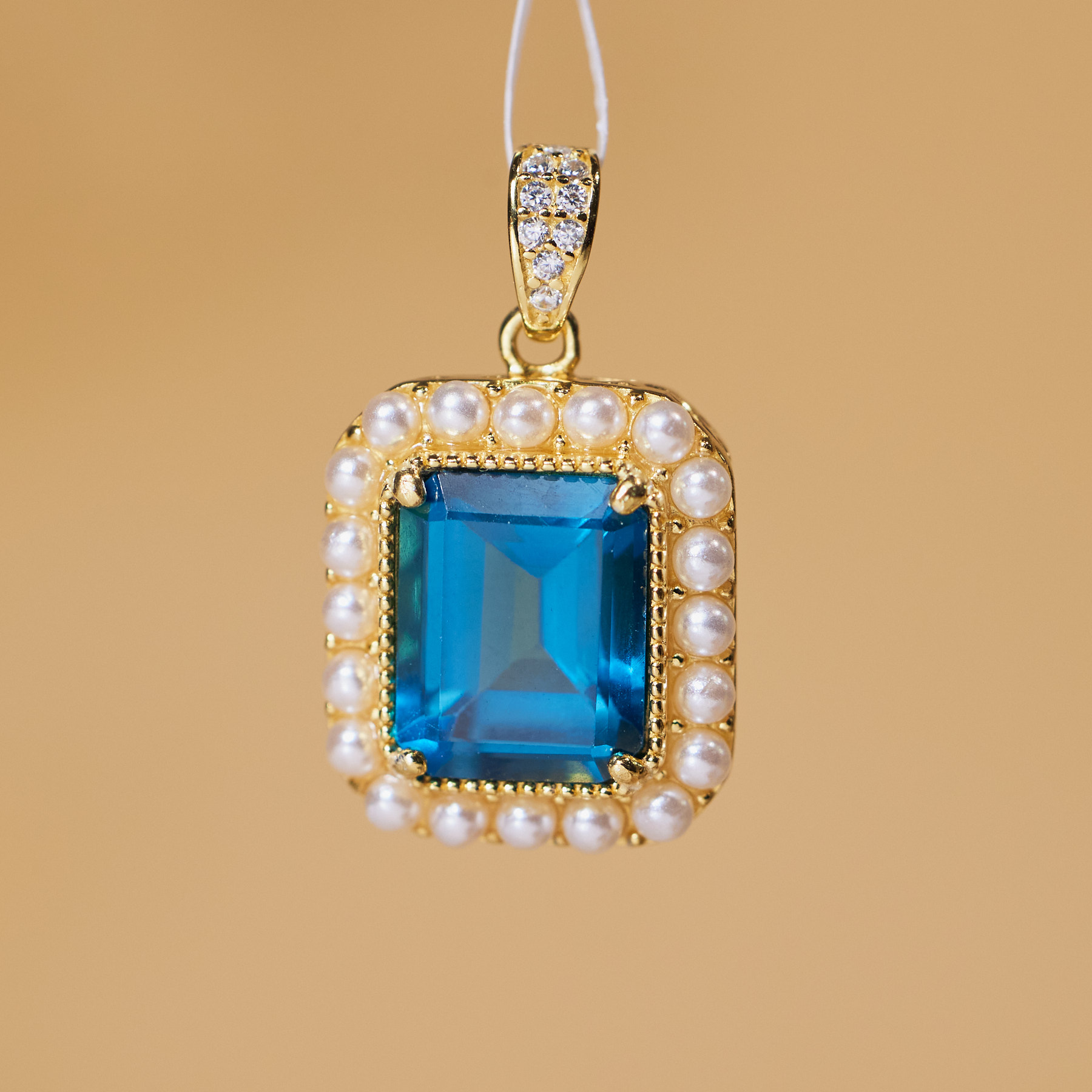 【歪歪】方形*托帕石吊坠*S925镶嵌N4923