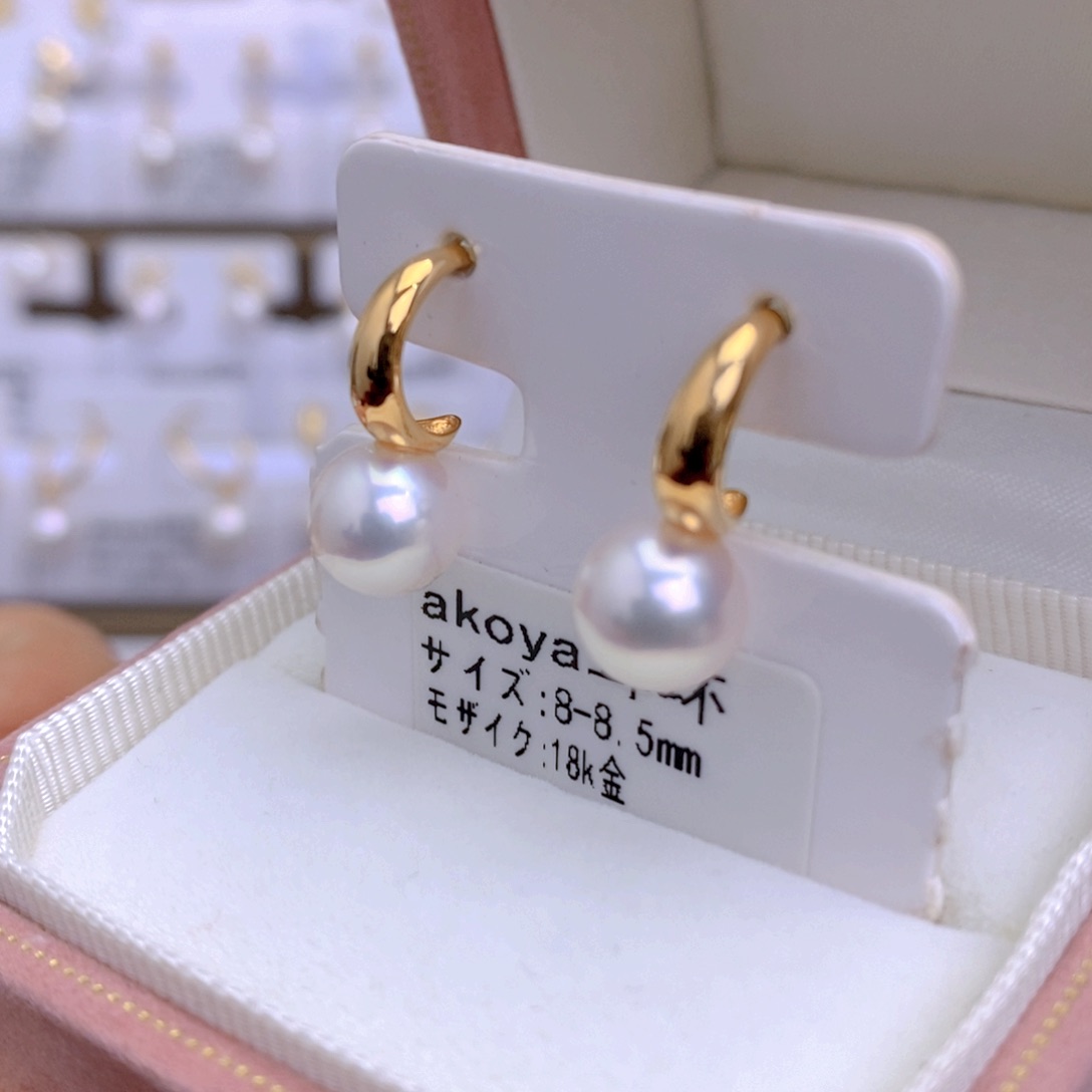 海水珍珠耳饰18K金镶嵌