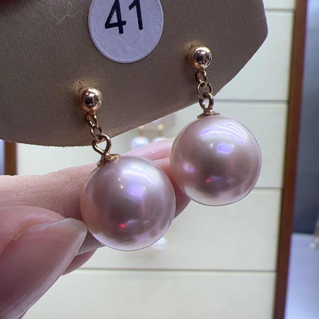 淡水珍珠耳饰银S925镶嵌