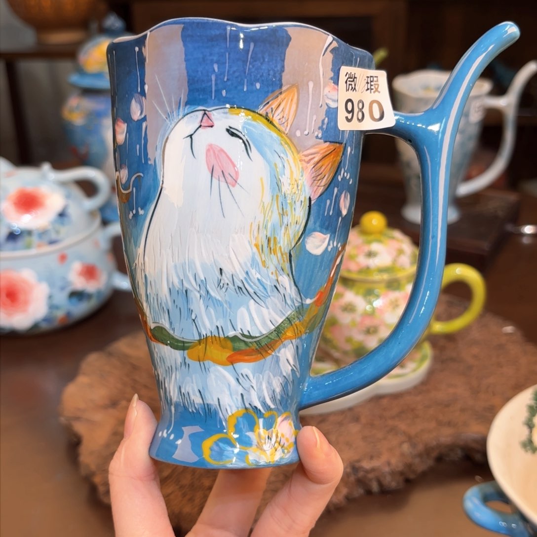 景德镇手绘高温釉下彩陶瓷茶具