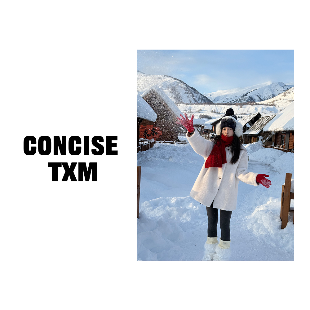 【唐小木】白雪世界 翻领毛毛外套秋冬中长款毛毛外套 M1270