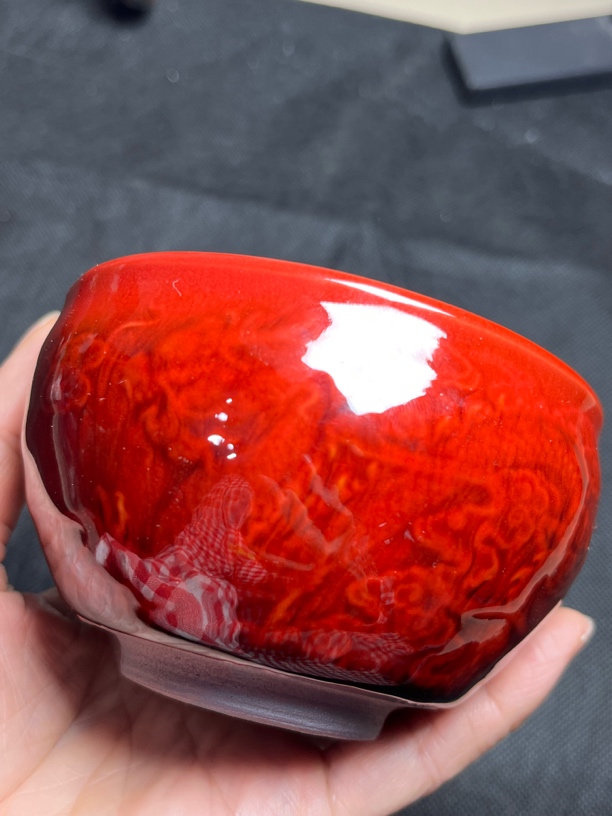 鸿运当头陶瓷大号纯手工龙凤呈祥杯茶具将军高端主人杯茶杯家用