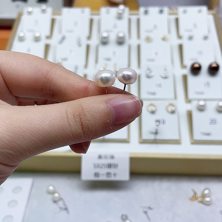 海水珍珠耳饰银S925镶嵌吴*