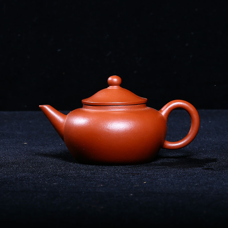 老紫砂壶茗记制老朱泥独孔260c笠帽壶