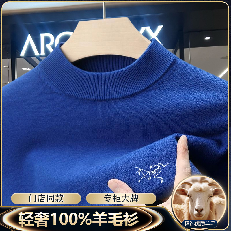 港口尾货【限购2单·100%羊毛】加拿大轻奢秋冬男士可机洗羊毛针织衫