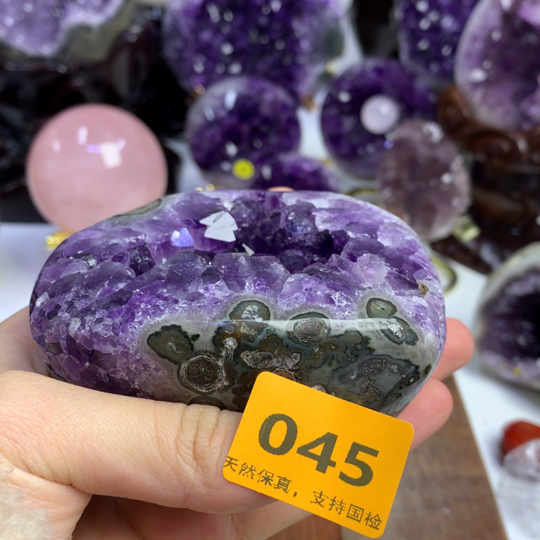 紫晶摆件未镶嵌盘子