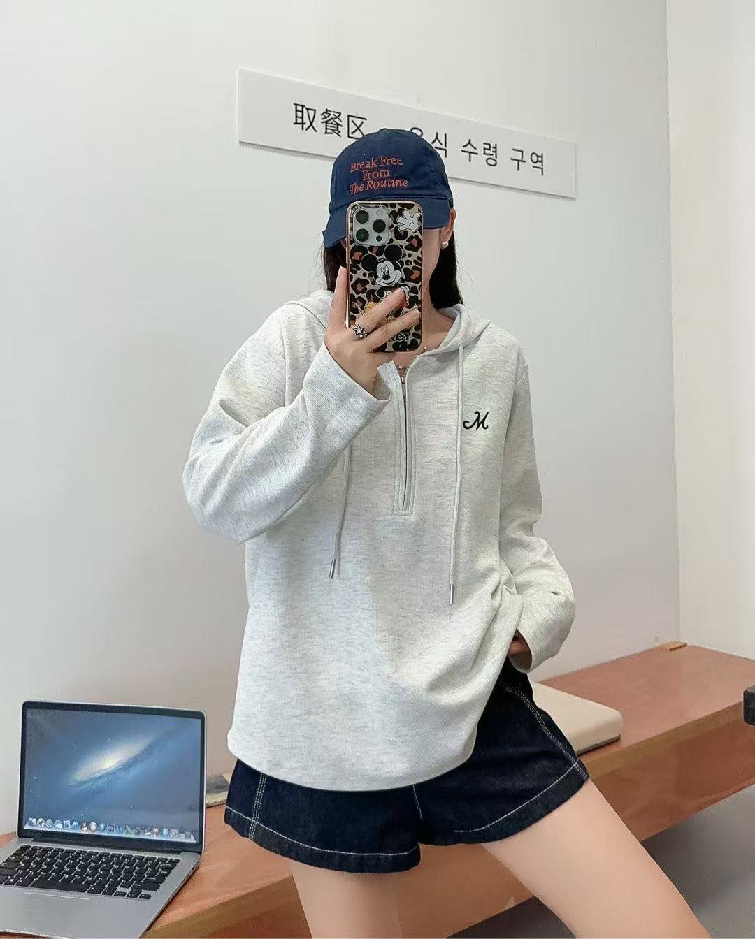 【雨450~550】U型底摆T桖纯色短袖休闲宽松百搭显潮流简约