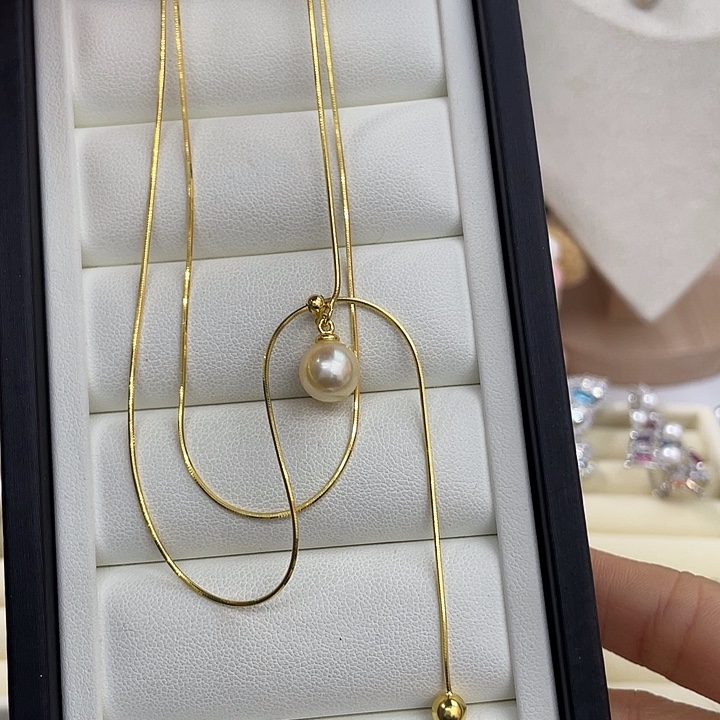 银S925镶嵌海水珍珠颈饰