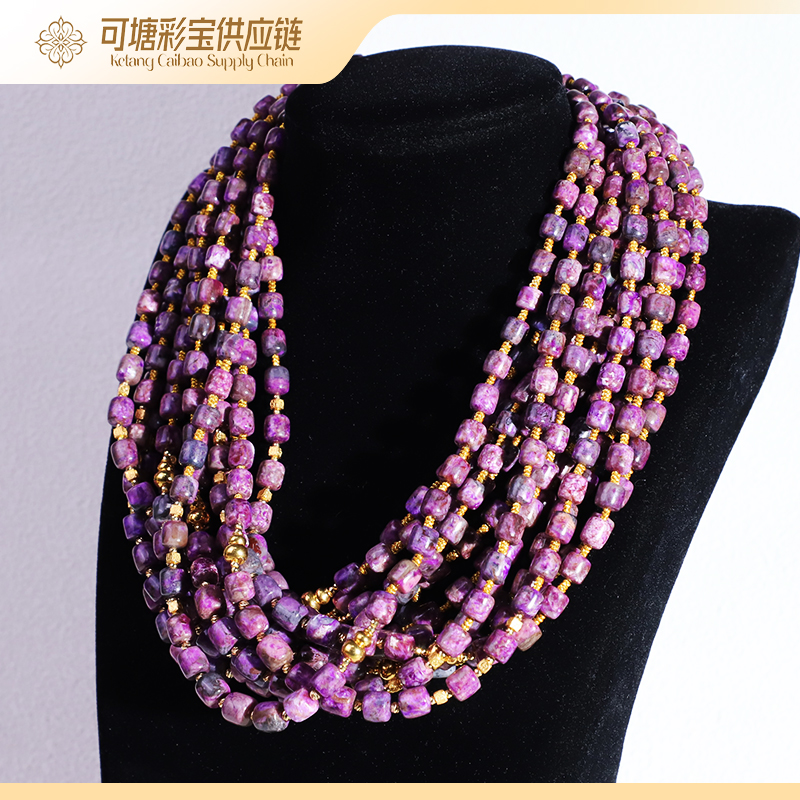 南非舒俱来 18K金 欧若风桃红樱花 舒俱来项链 多样性发一个