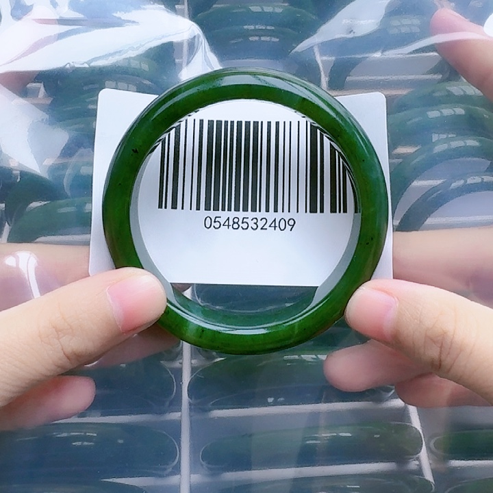 和田玉（碧玉）串珠未镶嵌5455微瑕