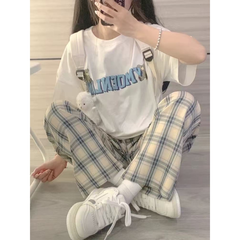 【A1391-A1400】宽松型休闲INS风显瘦韩版夏装v领正肩衬衫夏季短袖