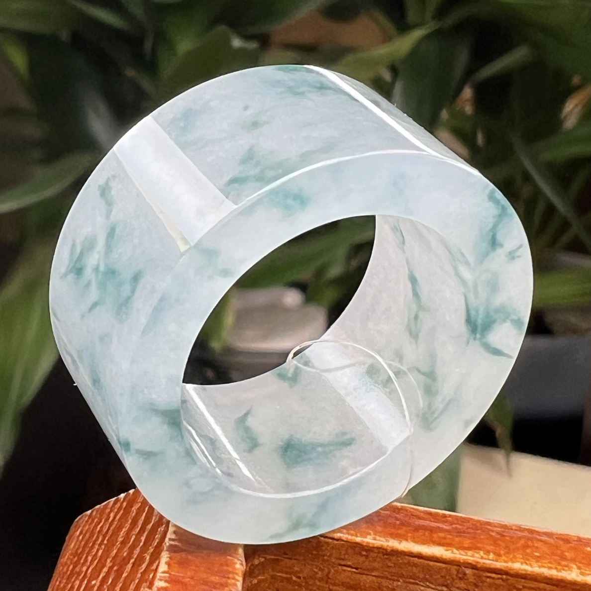 【杨玉环】天然A货翡翠戒指蓝花板指XL26382 22圈口（自然光拍摄）