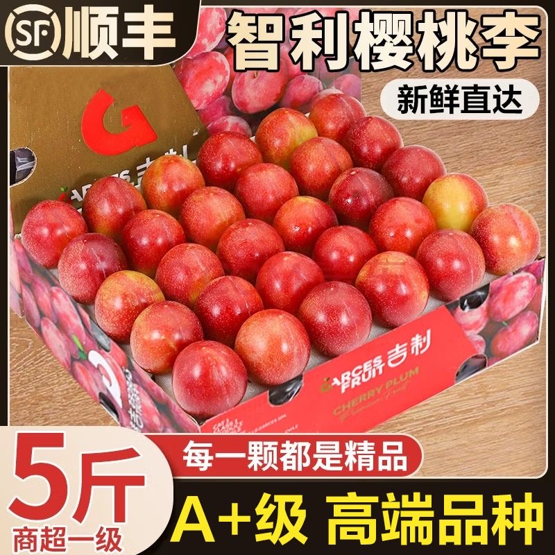 【顺丰礼盒】智利樱桃李新鲜进口李子孕妇水果当季爆甜一整箱净重2/5斤
