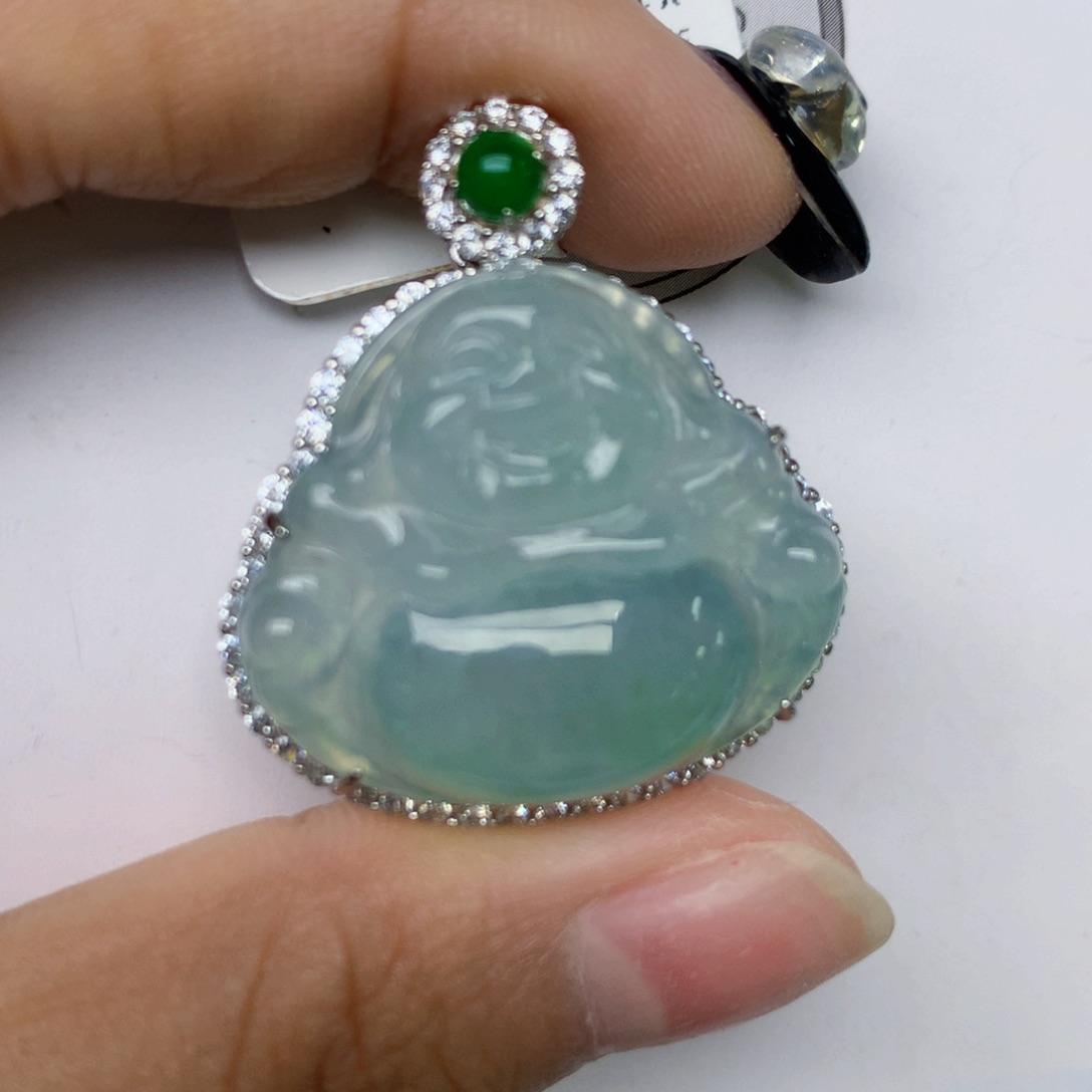 颈饰银S925镶嵌翡翠天然翡翠