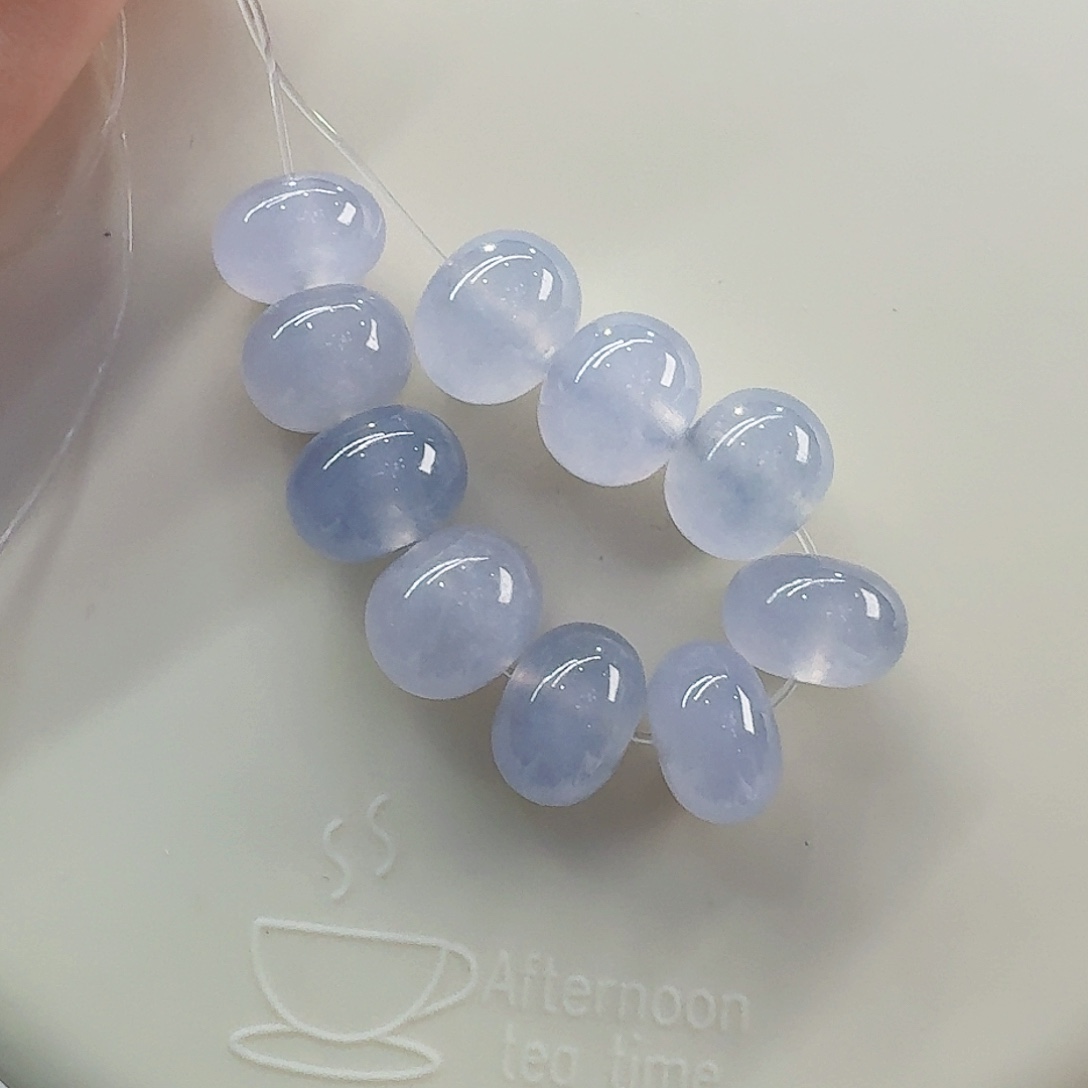 翡翠颈饰未镶嵌冰紫鼓珠10颗一手漏