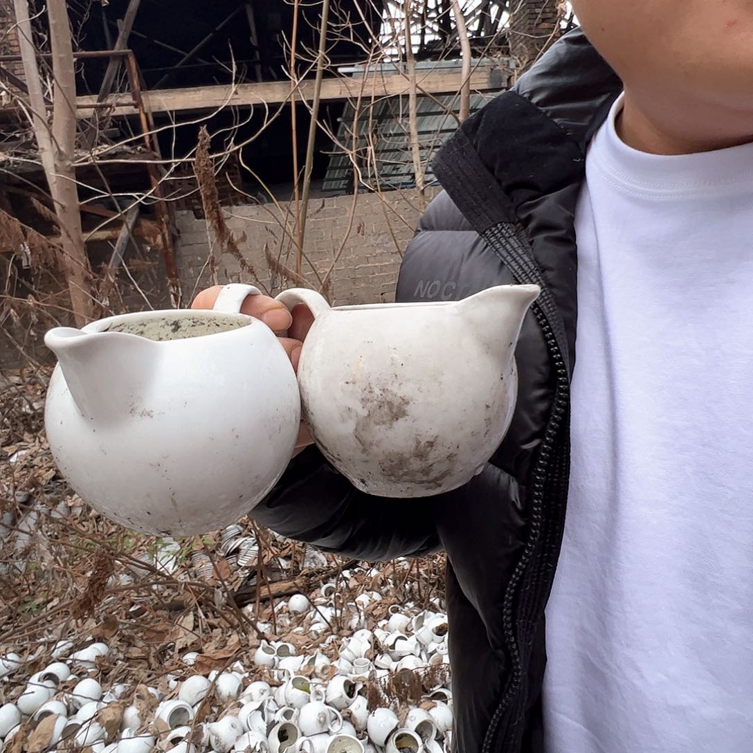 瓷景德镇高温陶瓷老白胎公道2个