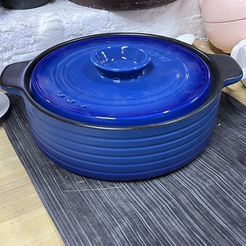 微瑕，明火，口径23厘米，高度7大号蓝色2L