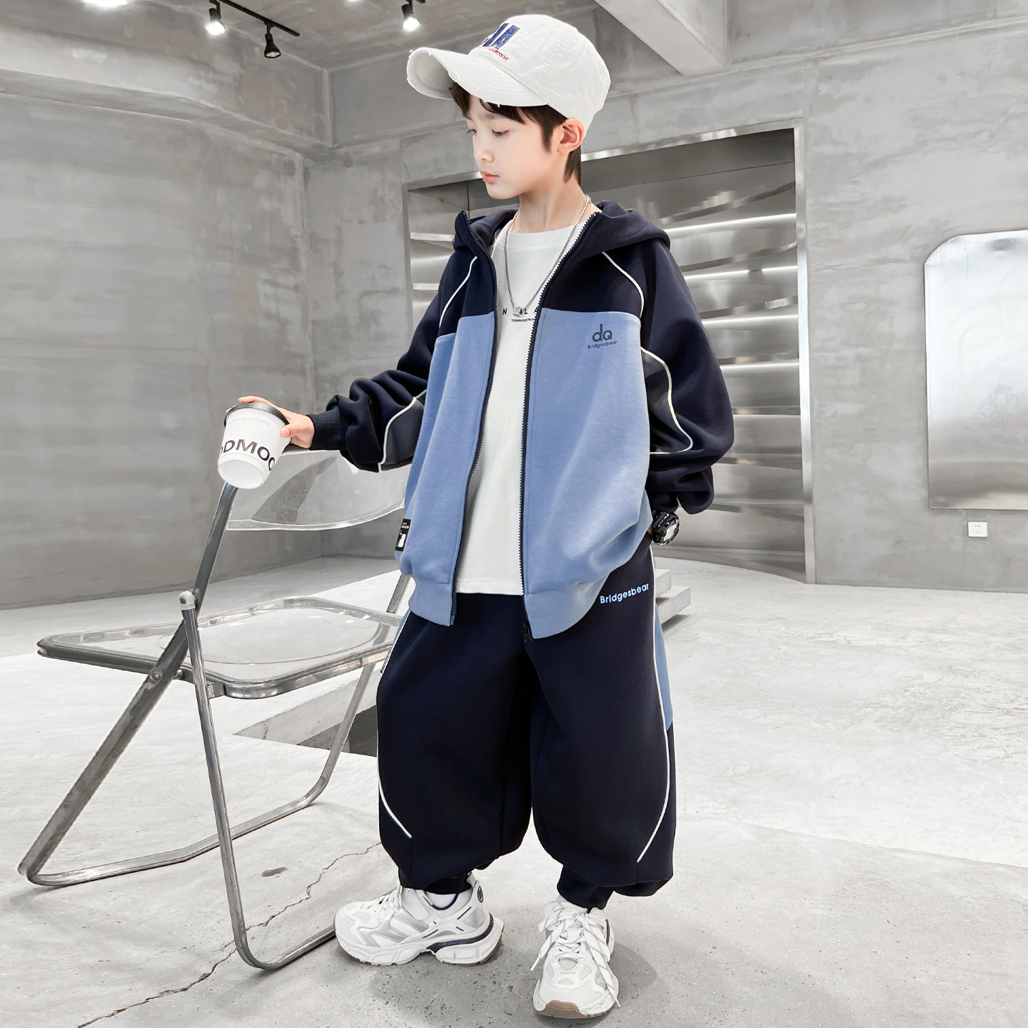 男童春秋款套装2025新款中大童秋装两件套网红潮【QSX】A5178