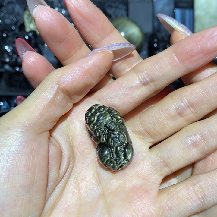 黑曜岩吊坠(不含链)未镶嵌欣*?