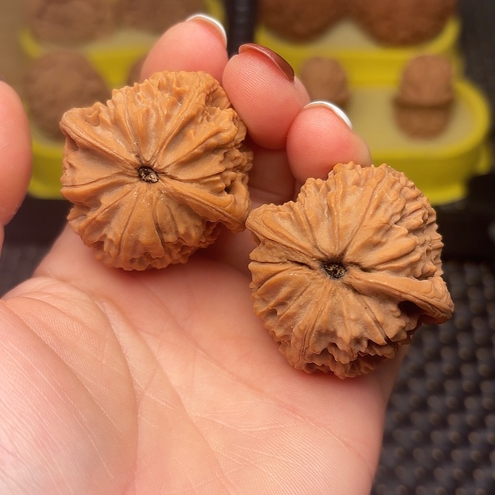 随***࿐文玩核桃吊坠40红皮红狮子