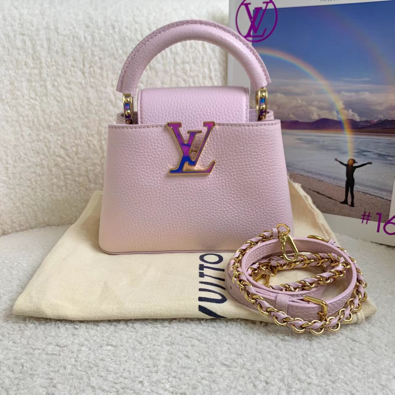 99新 LouisVuitton/路易威登 粉紫capucin12期/98233337/代卖服务
