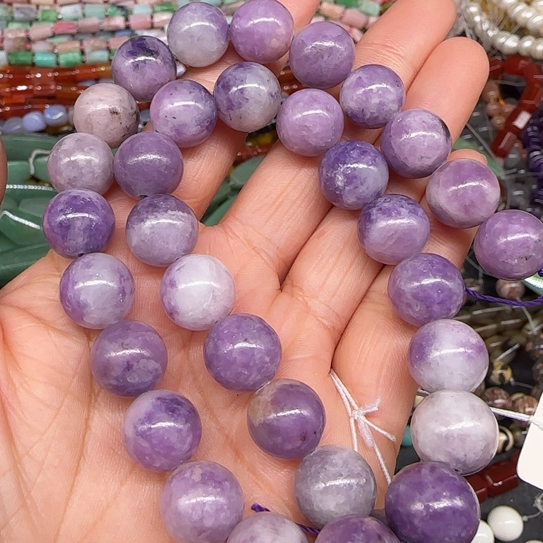 玛瑙/玉髓合金珠宝半成品紫罗兰12mm一条
