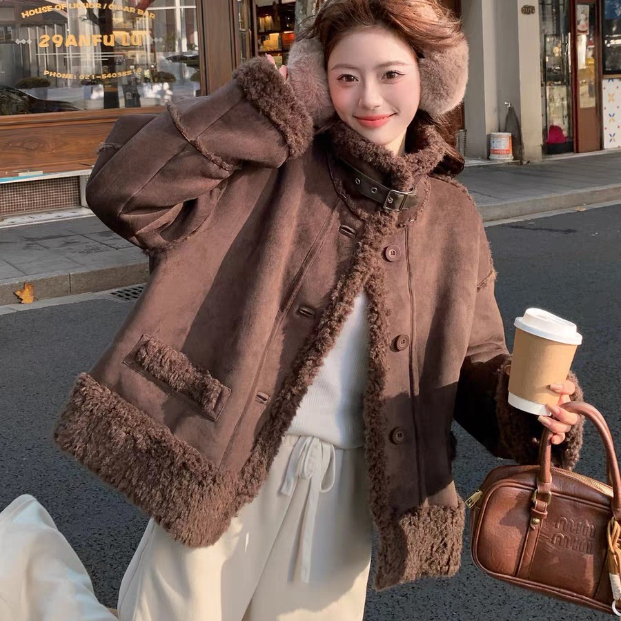 18292立领三扣毛毛外套A20-2