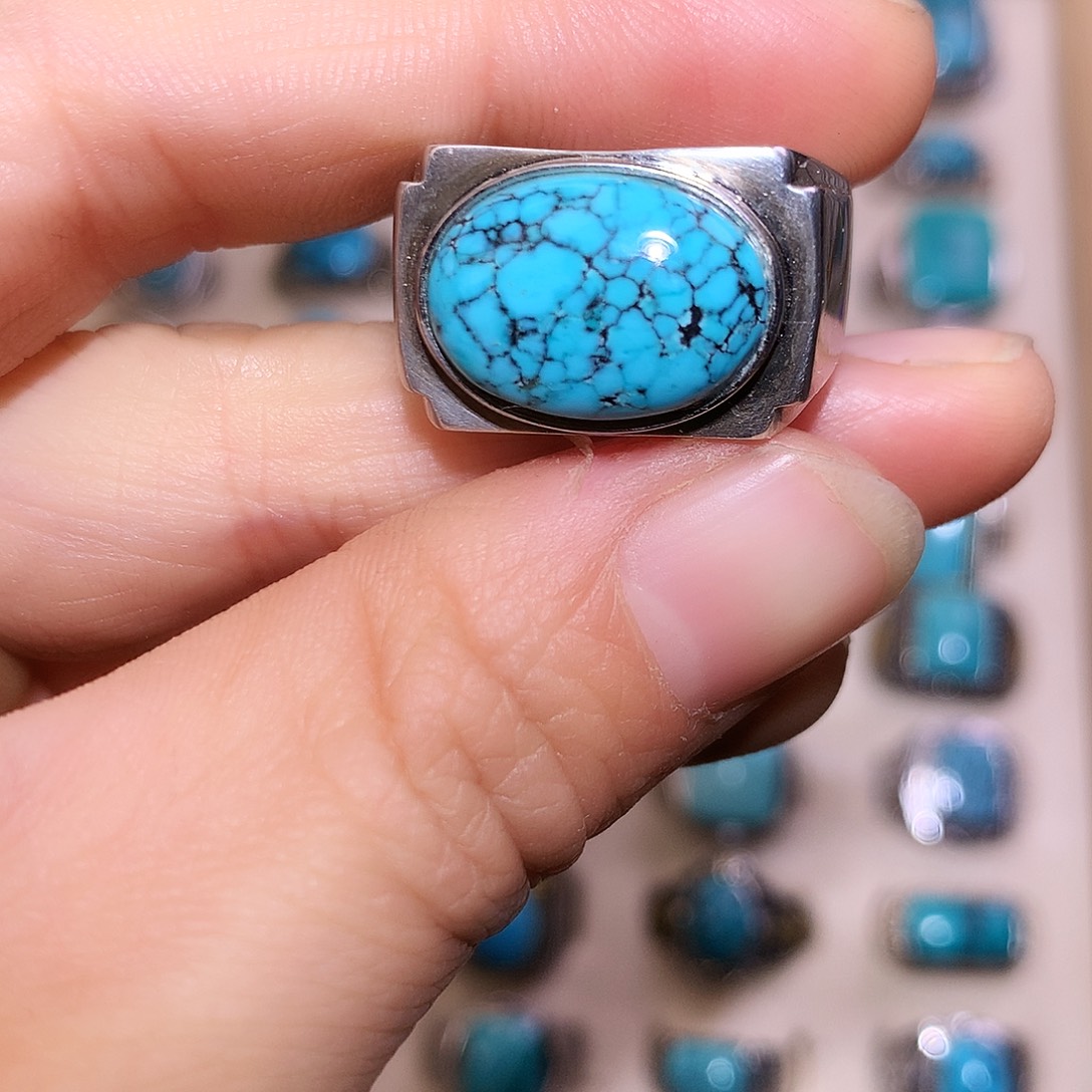 绿松石银S925镶嵌挂件