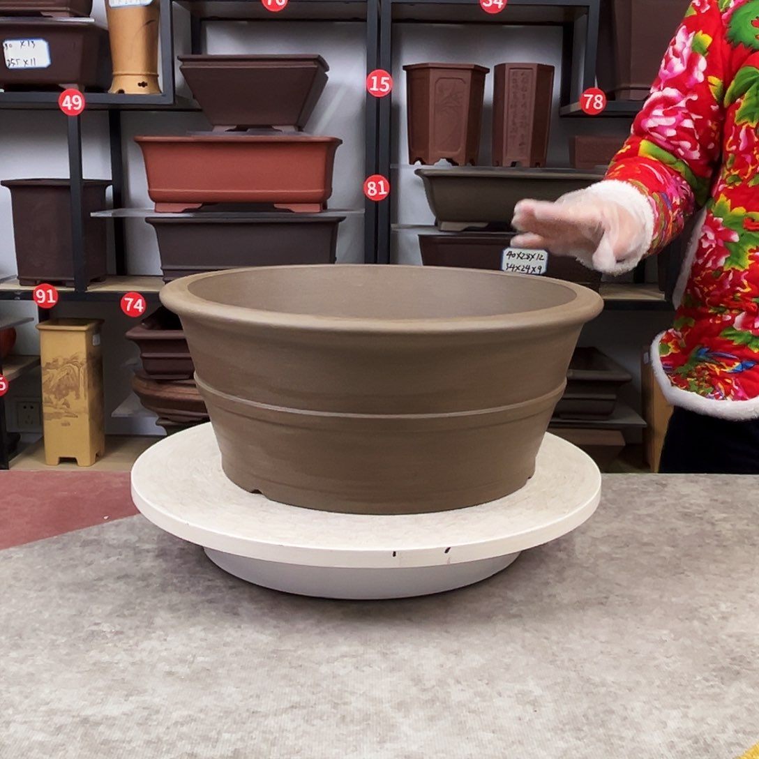 紫砂花盆内口33，内深13，精品盆